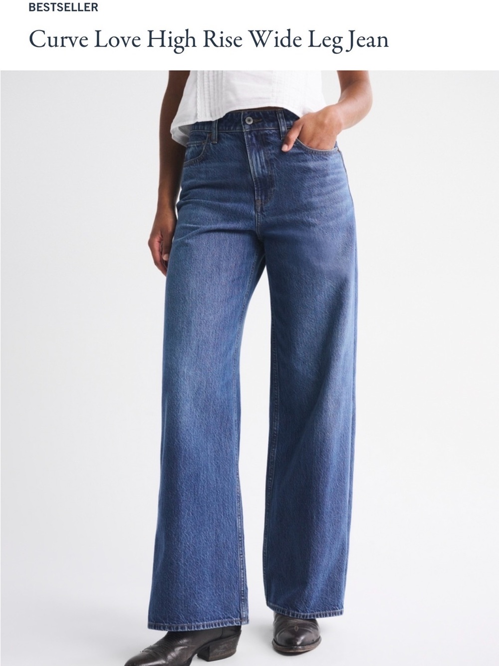 Abercrombie & Fitch Wide Leg High-Rise Jeans - Blue - Picture 1 of 4